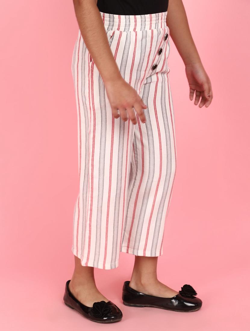white acrylic blend casual trouser - 21082146 - Zoom Image - 2