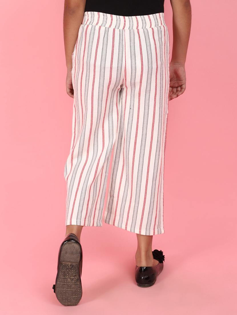 white acrylic blend casual trouser - 21082146 - Standard Image - 3