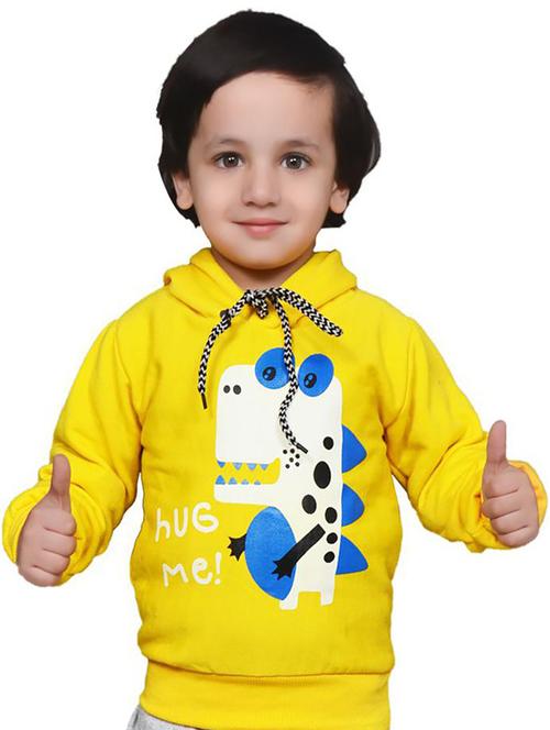 yellow cotton blend chest print sweatshirt - 21083133 - Very Small Image - 1
