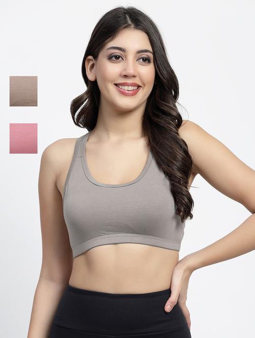 pack of  3 multi colored sports bra - 21086389 - Very Small Image - 1