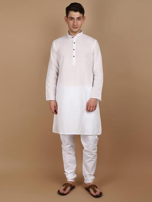 white solid kurta pyjama ethnic wear set - 21092712 - Very Small Image - 1