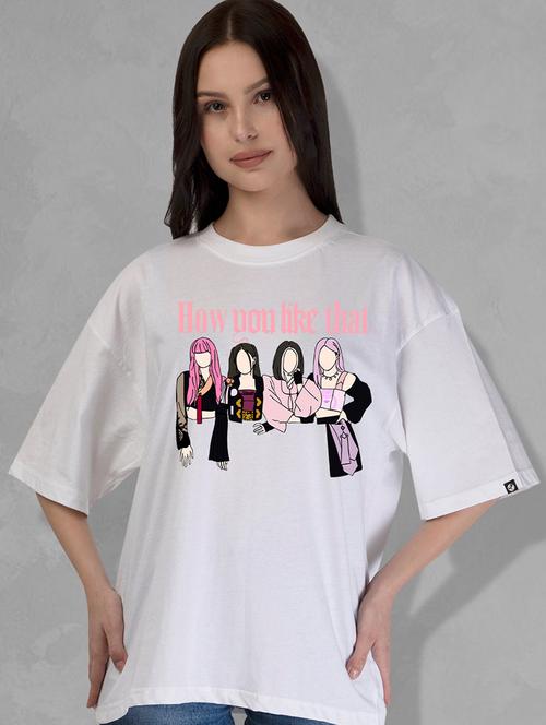 women round neck front printed t-shirt - 21093358 - Very Small Image - 1