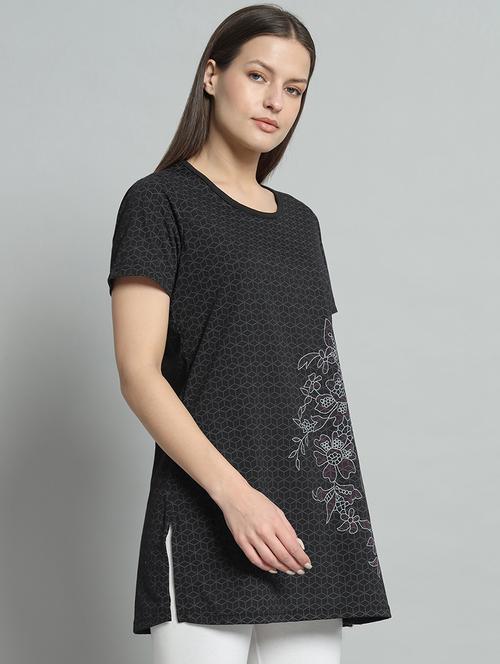 women round neck printed tee - 21093646 - Very Small Image - 1