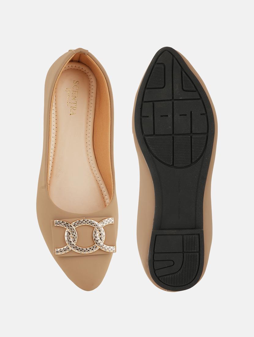 beige synthetic slip on ballerina - 21093661 - Zoom Image - 3