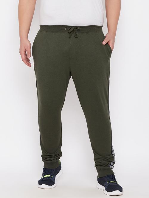 olive cotton blend joggers track pant - 21099530 - Very Small Image - 1