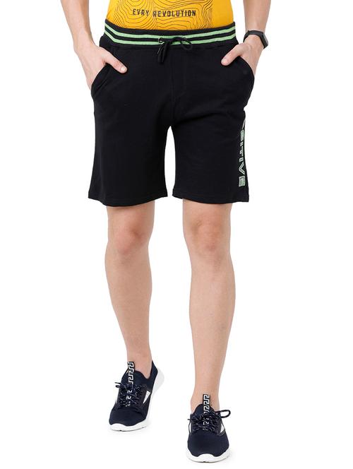 black typographic printed shorts - 21099679 - Very Small Image - 1