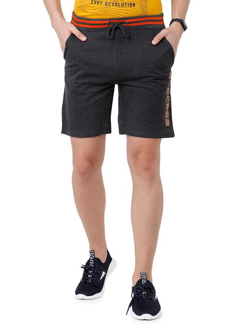 grey typographic printed shorts - 21099680 - Very Small Image - 1