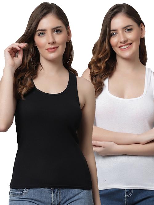 pack of 2 solid camisoles - 21101023 - Very Small Image - 1