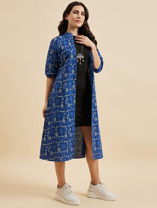 women blue printed shrug - 21102079 - Very Small Image - 1