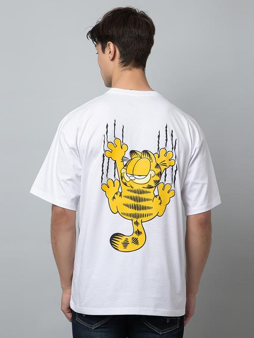 white cotton back print t-shirt - 21102526 - Very Small Image - 1