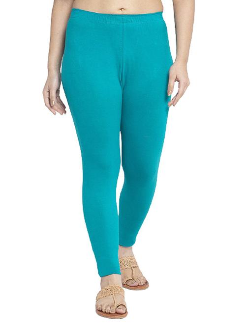 women solid sea green cotton lycra leggings - 21103008 - Very Small Image - 1