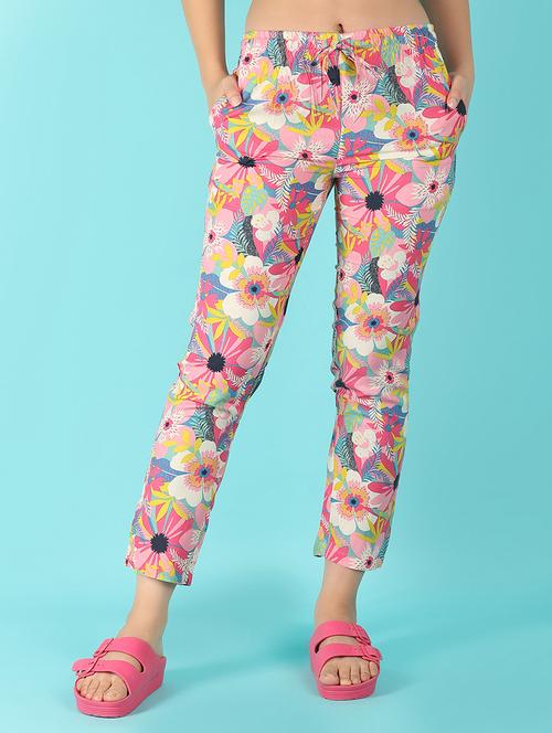 women multi coloured rayon pajama - 21104321 - Very Small Image - 1