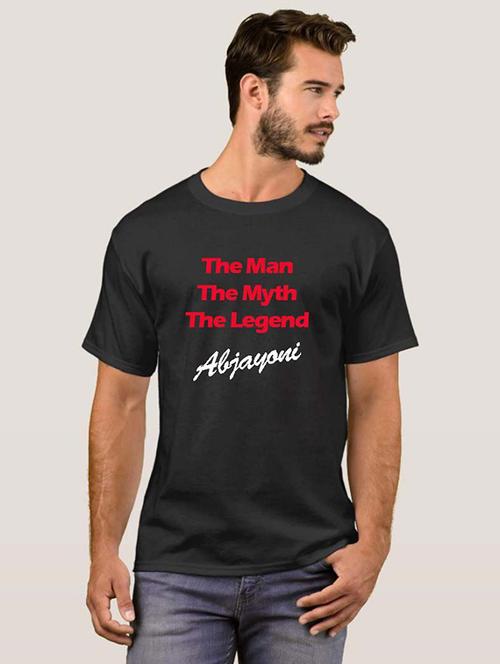 black cotton blend front print tshirt - 21113166 - Very Small Image - 1