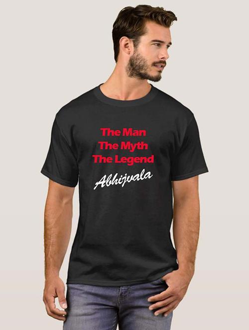 black cotton blend front print tshirt - 21113194 - Very Small Image - 1