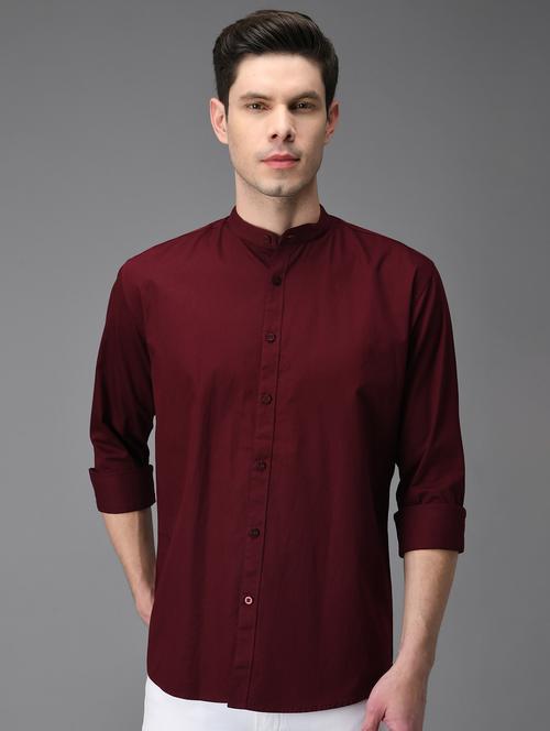men solid long sleeve casual shirt - 21113549 - Very Small Image - 1
