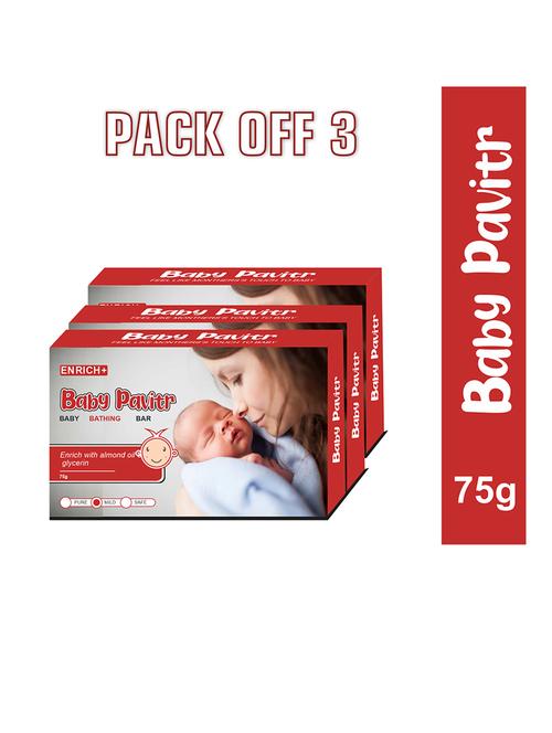 baby pavitr baby bathing bar enriched with almond oil&natural glycrin - 21115974 - Very Small Image - 1
