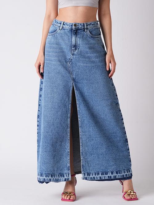 blue denim a-line skirt - 21116247 - Very Small Image - 1