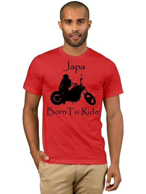 red cotton blend front print tshirt - 21124471 - Very Small Image - 1