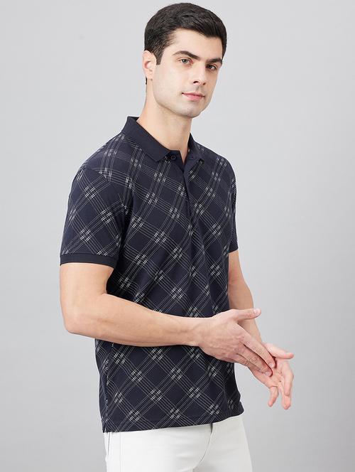 dark blue cotton blend all over print t-shirt - 21129043 - Very Small Image - 1