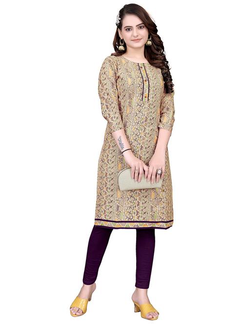 women three quarter sleeve straight kurta - 21129710 - Very Small Image - 1