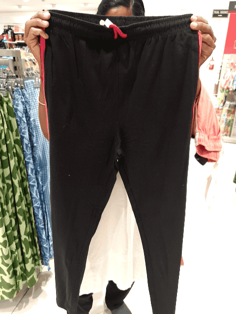 black poly cotton single jersey track pants - 21130973 - Very Small Image - 1