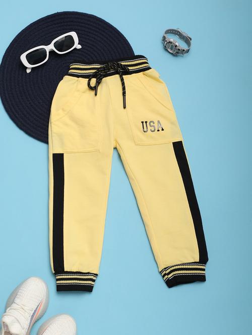 boys yellow mid rise jogger - 21131009 - Very Small Image - 1