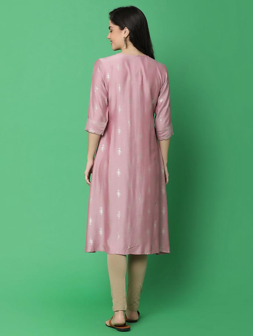 women three quarter sleeve straight kurta - 21131217 - Standard Image - 3