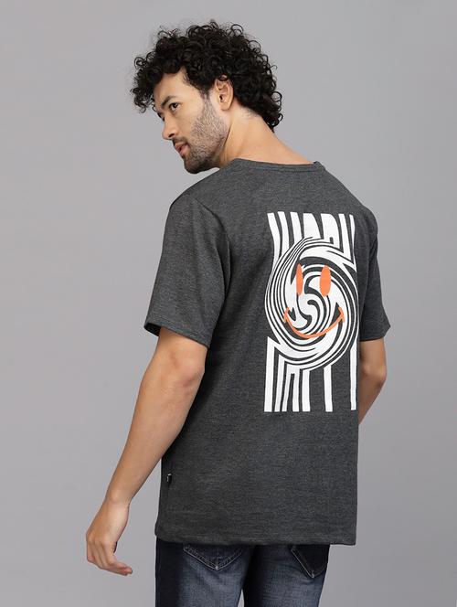 men charcoal printed casual t-shirt - 21133952 - Very Small Image - 1
