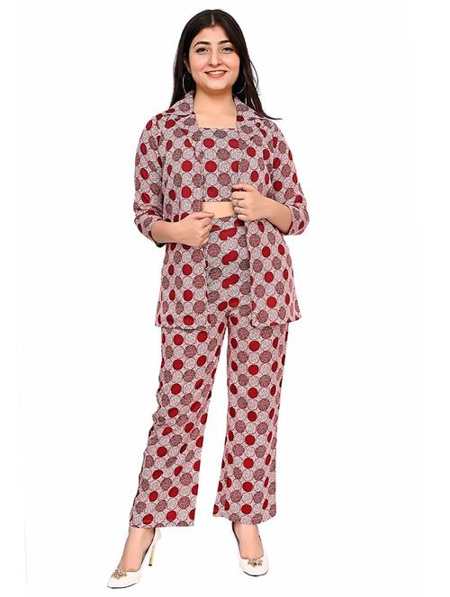 girls red printed twin sets - 21136592 - Very Small Image - 1