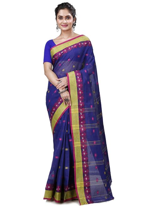 women self design cotton tant saree - 21137274 - Very Small Image - 1