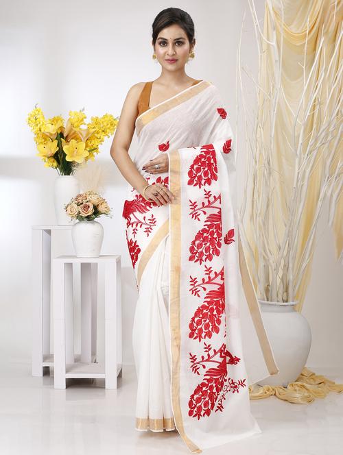 women self design tant saree - 21137352 - Very Small Image - 1