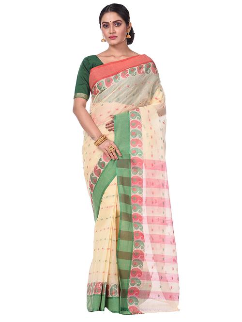 women self design cotton tant saree - 21137691 - Very Small Image - 1