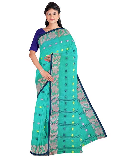women self design cotton tant saree - 21137785 - Very Small Image - 1