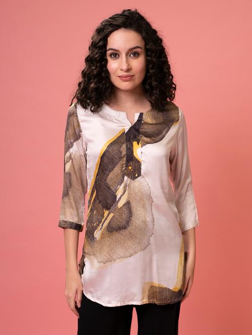women three quarter sleeve side slit kurti - 21139319 - Very Small Image - 1