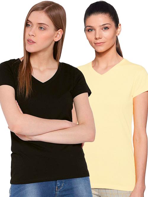 pack of 2 solid v neck t-shirts - 21140189 - Very Small Image - 1