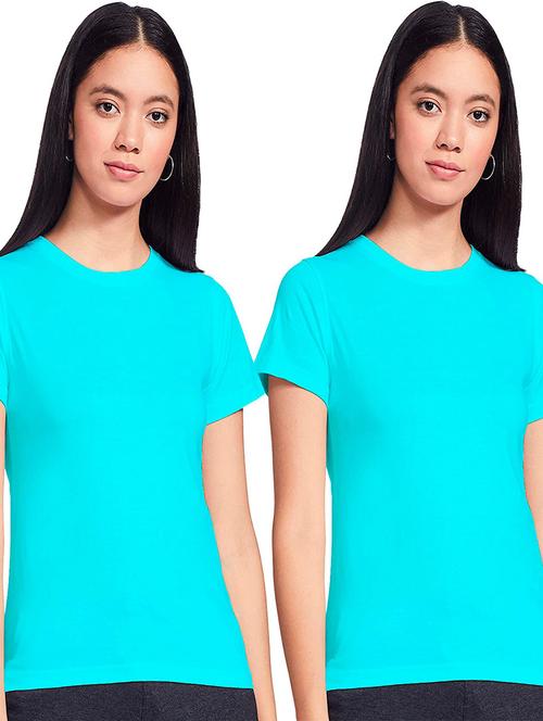 pack of 2 solid round neck t-shirts - 21140201 - Very Small Image - 1