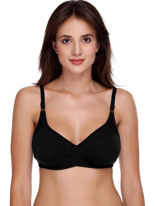 black cotton blend tshirt bra - 21141201 - Very Small Image - 1