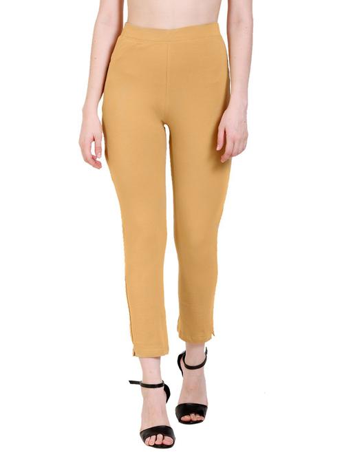 women beige solids flat front trousers - 21142351 - Very Small Image - 1