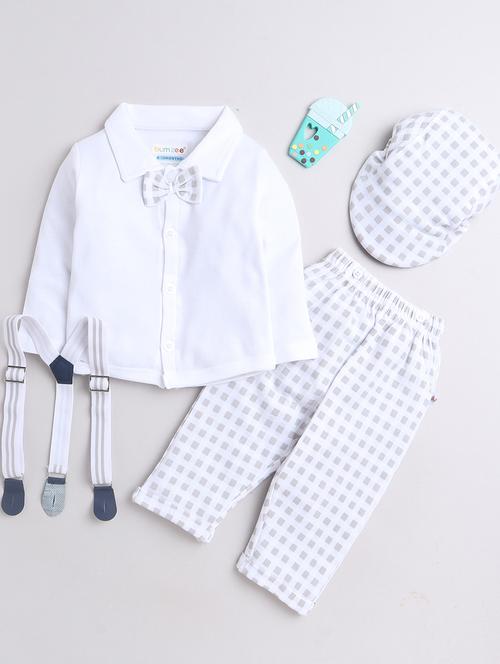 white checked printed full length set - 21143074 - Very Small Image - 1