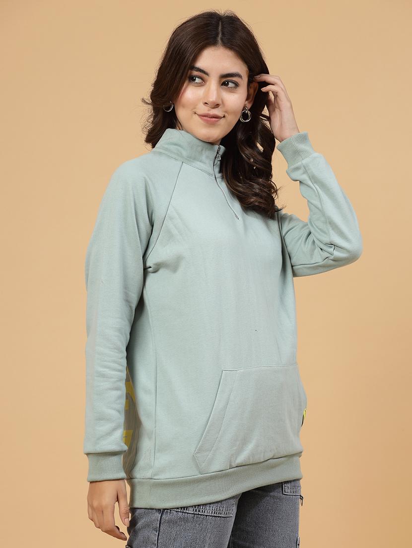 neo mint fleece back print sweatshirt - 21144578 - Zoom Image - 2