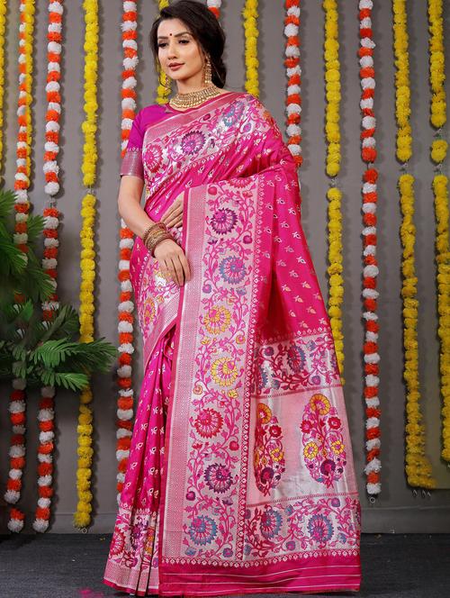 women self design kanjivaram saree with blouse - 21144663 - Very Small Image - 1