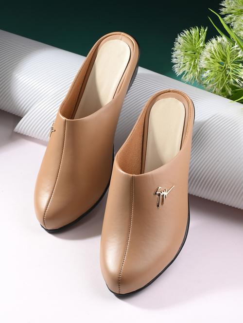 women beige solid mules - 21145128 - Very Small Image - 1