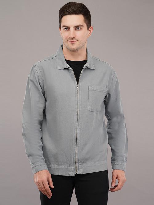 men spread collar neck denim jacket - 21145228 - Very Small Image - 1