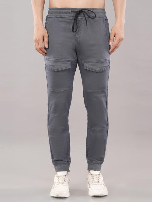 men solid mid rise cargo - 21145329 - Very Small Image - 1