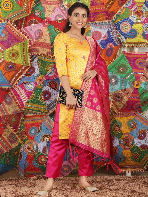 women self design unstitched suit set - 21149989 - Very Small Image - 1