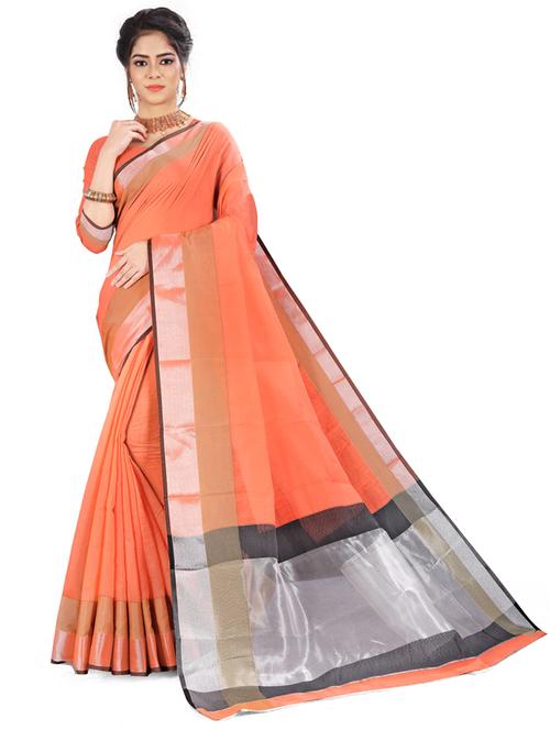 women solid plain saree with blouse - 21150335 - Very Small Image - 1