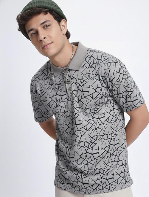 men grey regular fit polo t-shirt - 21150662 - Very Small Image - 1