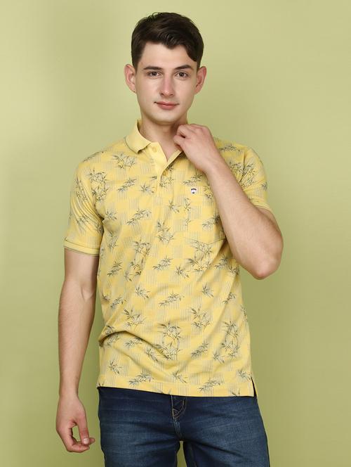 yellow cotton front print tshirt - 21152458 - Very Small Image - 1