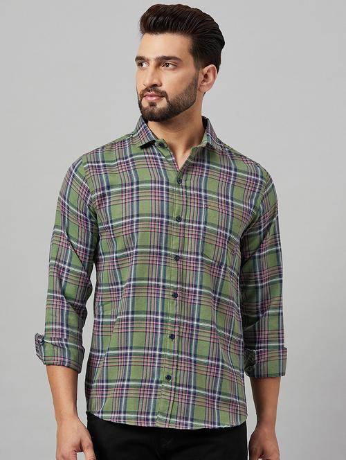 men checkered casual shirt - 21153355 - Very Small Image - 1