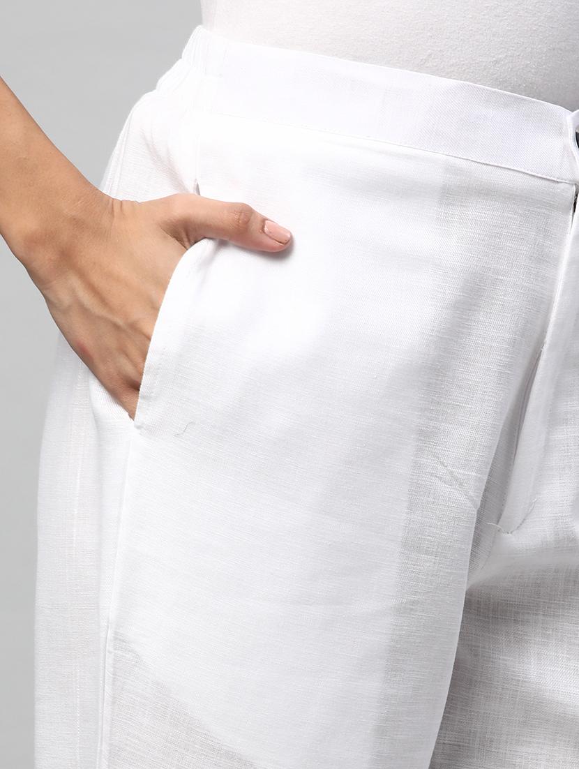 women solid mid rise tailored pants - 21153627 - Standard Image - 5